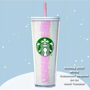 Starbucks Iridescent Sequins 24 Oz Venti Tumbler Limited Edition Holiday 2020